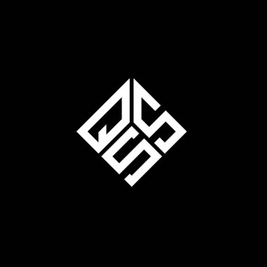 QSS harfi logo tasarımı siyah arkaplan üzerine. QSS yaratıcı harflerin baş harfleri logo kavramı. QSS harf tasarımı.