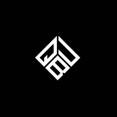 Siyah arka planda QBU harf logosu tasarımı. QBU yaratıcı harf logosu konsepti. QBU harf tasarımı.