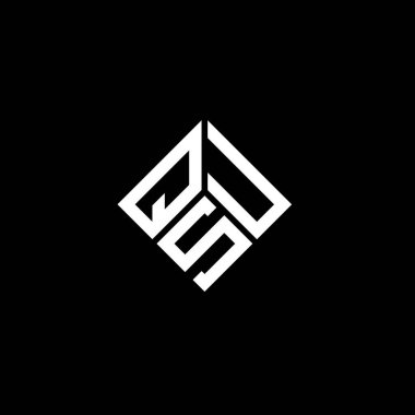 QSU harfi logo tasarımı siyah arkaplan üzerine. QSU yaratıcı harflerin baş harfleri logo kavramı. QSU harf tasarımı.
