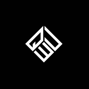 QWU harf logosu tasarımı siyah arka planda. QWU yaratıcı harflerin baş harfleri logo kavramı. QWU harf tasarımı.