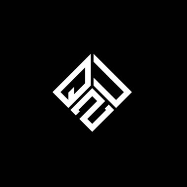 QZU harf logosu tasarımı siyah arka planda. QZU yaratıcı harf logosu konsepti. QZU harf tasarımı.