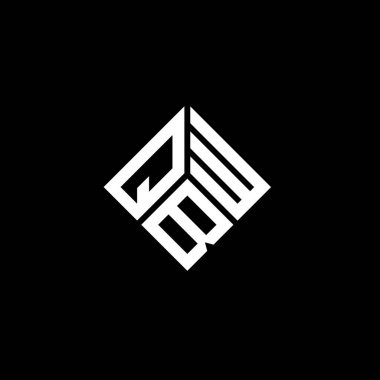 Siyah arkaplanda QBW harf logosu tasarımı. QBW yaratıcı harflerin baş harfleri logo kavramı. QBW harf tasarımı.