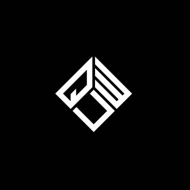 Siyah arka planda QUW harf logosu tasarımı. QuW yaratıcı harfler logosu konsepti. QUW harf tasarımı.