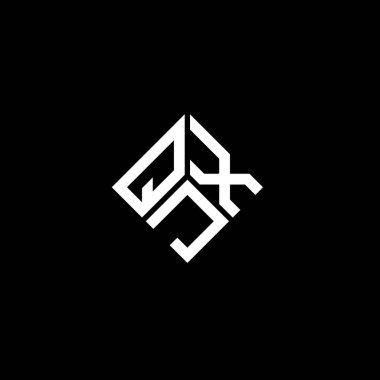 QJX harfi logo tasarımı siyah arkaplan üzerine. QJX yaratıcı harflerin baş harfleri logo kavramı. QJX harf tasarımı.