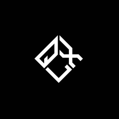 QLX harfi logo tasarımı siyah arkaplan üzerine. QLX yaratıcı harflerin baş harfleri logo kavramı. QLX harf tasarımı.