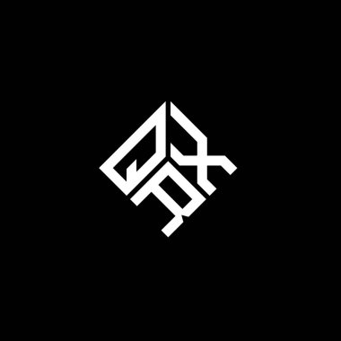 QRX harfi logo tasarımı siyah arkaplan üzerine. QRX yaratıcı harflerin baş harfleri logo kavramı. QRX harf tasarımı.