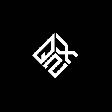 Siyah arkaplanda QZX harf logosu tasarımı. QZX yaratıcı harflerin baş harfleri logo kavramı. QZX harf tasarımı.