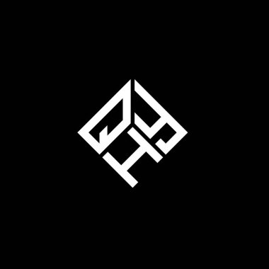 QHY harf logo tasarımı siyah arkaplan üzerine. QHY yaratıcı harflerin baş harfleri logo kavramı. QHY harf tasarımı.