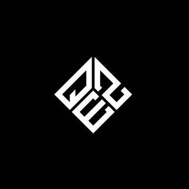 Siyah arkaplanda QEZ harf logosu tasarımı. QEZ yaratıcı harf logosu konsepti. QEZ harf tasarımı.