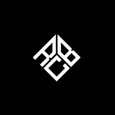 Siyah arka planda RCB harf logosu tasarımı. RCB yaratıcı harflerin baş harfleri logo kavramı. RCB harf tasarımı.