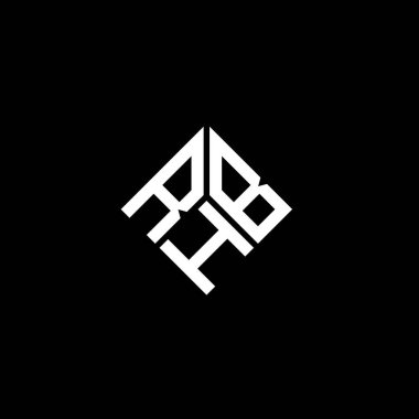 Siyah arka planda RHB harf logosu tasarımı. RHB yaratıcı harflerin baş harfleri logo kavramı. RHB harf tasarımı.