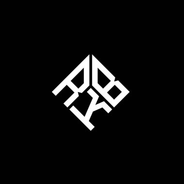 Siyah arkaplanda RKB harfi logo tasarımı. RKB yaratıcı harflerin baş harfleri logo kavramı. RKB harf tasarımı.