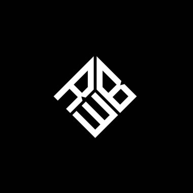 Siyah arka planda RWB harfi logo tasarımı. RWB yaratıcı harflerin baş harfleri logo kavramı. RWB harf tasarımı.