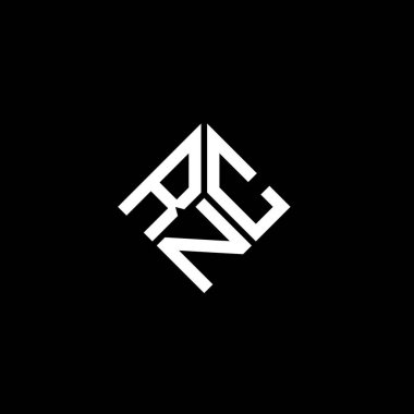 Siyah arka planda RNC harf logosu tasarımı. RNC yaratıcı harflerin baş harfleri logo kavramı. RNC harf tasarımı.