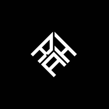 Siyah arka planda RAH harf logosu tasarımı. RAH yaratıcı harflerin baş harfleri logo kavramı. RAH harf tasarımı.