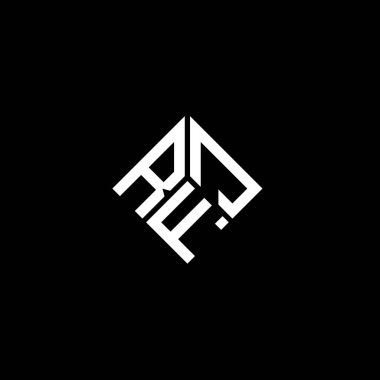 Siyah arka planda RFJ harf logosu tasarımı. RFJ yaratıcı harflerin baş harfleri logo kavramı. RFJ harf tasarımı.