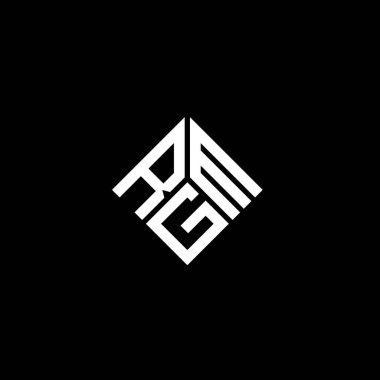 Siyah arka planda RGM harf logosu tasarımı. RGM yaratıcı harflerin baş harfleri logo kavramı. RGM harf tasarımı.