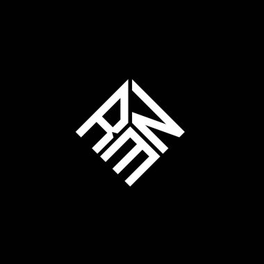 Siyah arka planda RMN harf logosu tasarımı. RMN yaratıcı harflerin baş harfleri logo kavramı. RMN harf tasarımı.
