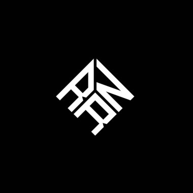 Siyah arka planda RRN harf logosu tasarımı. RRN yaratıcı harflerin baş harfleri logo kavramı. RRRN harf tasarımı.