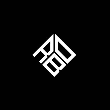 Siyah arka planda RBO harf logosu tasarımı. RBO yaratıcı harflerin baş harfleri logo kavramı. RBO harf tasarımı.