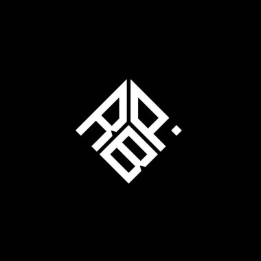 Siyah arkaplanda RBP harfi logo tasarımı. RBP yaratıcı harflerin baş harfleri logo kavramı. RBP harf tasarımı.