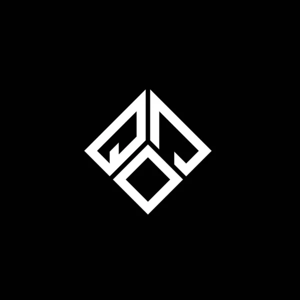 Дизайн Логотипа Qoj Чёрном Фоне Концепция Логотипа Креативными Инициалами Qoj — стоковый вектор