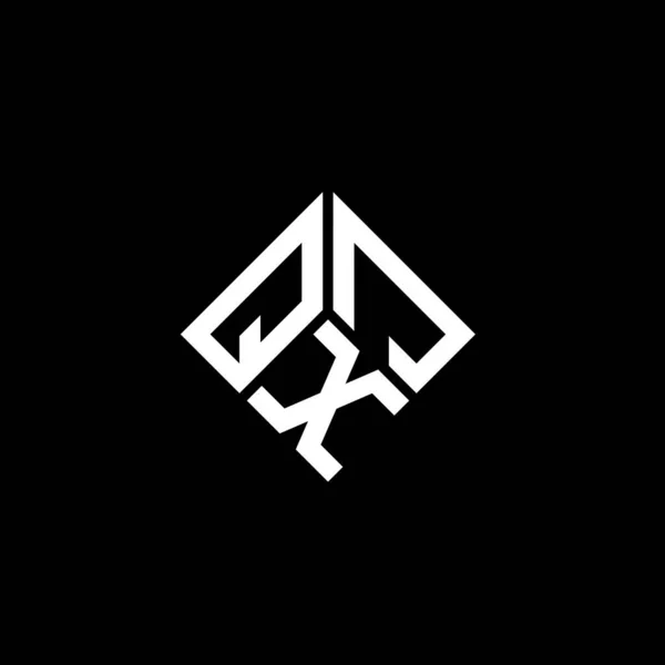 黒を基調としたQxjレターロゴデザイン Qxjクリエイティブイニシャルレターロゴコンセプト Qxj手紙デザイン — ストックベクタ