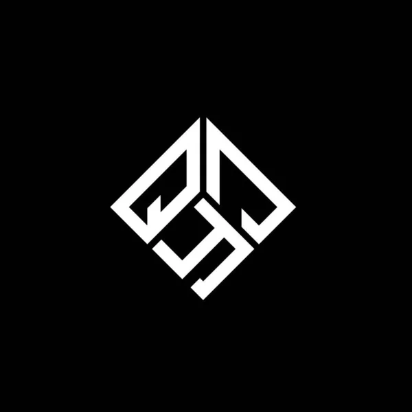 Qyj Lettera Logo Design Sfondo Nero Qyj Creativo Iniziali Lettera — Vettoriale Stock