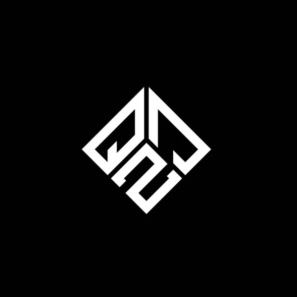 Design Logotipo Carta Qzj Fundo Preto Qzj Iniciais Criativas Conceito — Vetor de Stock