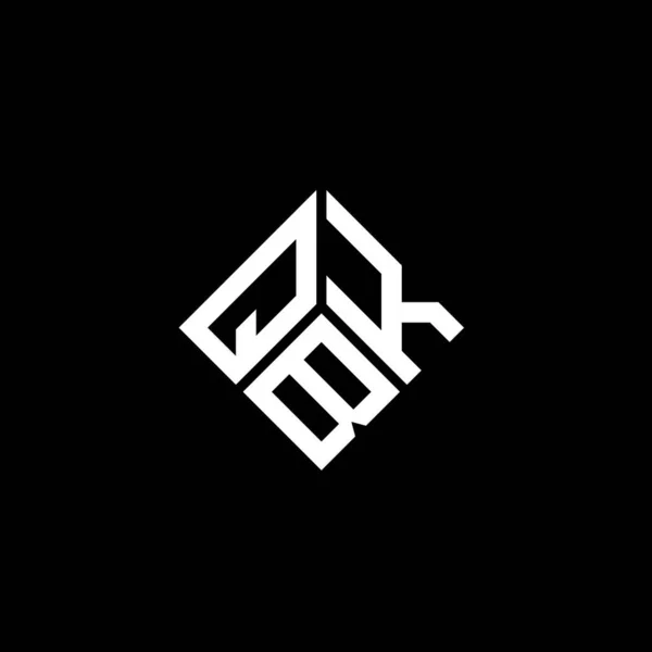 Qbk Lettre Logo Design Sur Fond Noir Qbk Initiales Créatives — Image vectorielle