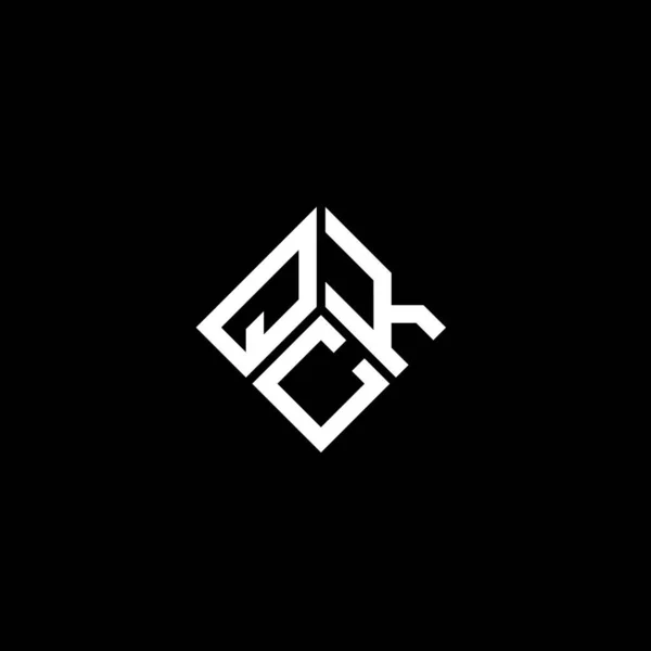 Diseño Del Logotipo Letra Qck Sobre Fondo Negro Qck Iniciales — Vector de stock