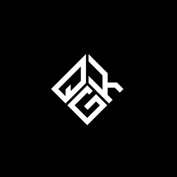 Diseño Del Logotipo Letra Qgk Sobre Fondo Negro Qgk Iniciales — Archivo Imágenes Vectoriales