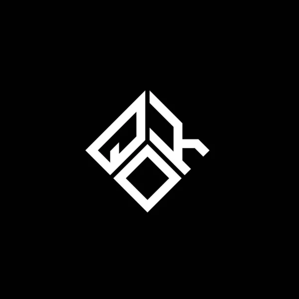 Diseño Del Logotipo Letra Qok Sobre Fondo Negro Qok Iniciales — Vector de stock