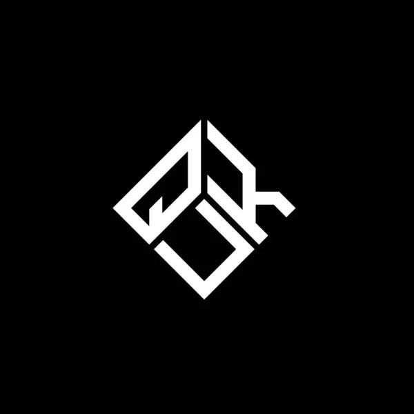 Diseño Del Logotipo Letra Quk Sobre Fondo Negro Quk Iniciales — Archivo Imágenes Vectoriales