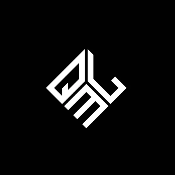 Дизайн Логотипа Qml Чёрном Фоне Qml Творческие Инициалы Буквенная Концепция — стоковый вектор