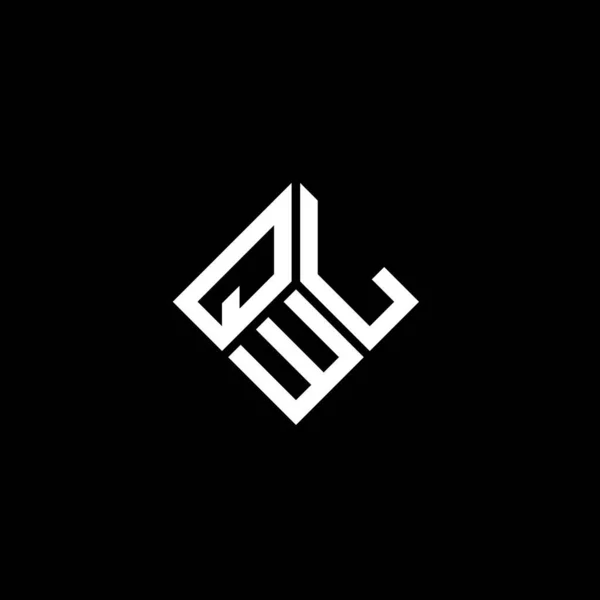 Qwl Lettre Logo Design Sur Fond Noir Qwl Initiales Créatives — Image vectorielle