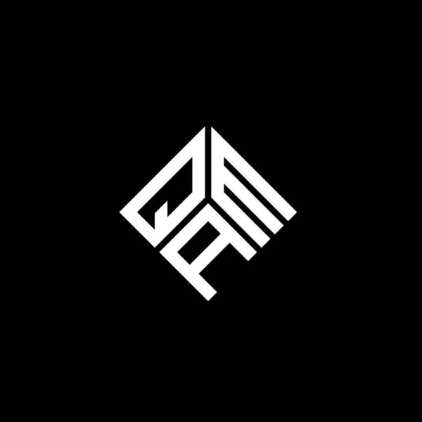 Siyah Arkaplanda Qam Harf Logosu Tasarımı Qam Yaratıcı Harflerin Baş — Stok Vektör