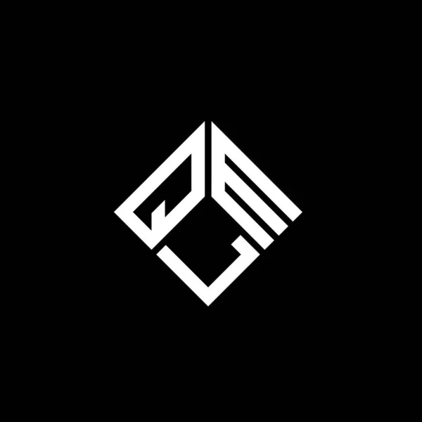 Diseño Del Logotipo Letra Qlm Sobre Fondo Negro Qlm Iniciales — Vector de stock