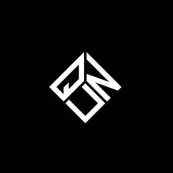 Qun Letter Logo Ontwerp Zwarte Achtergrond Qun Creatieve Initialen Letter — Stockvector