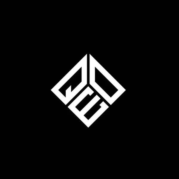 Qeo Bokstavlogoer Svart Bakgrunn Qeo Creative Initials Letter Logo Konsept – stockvektor