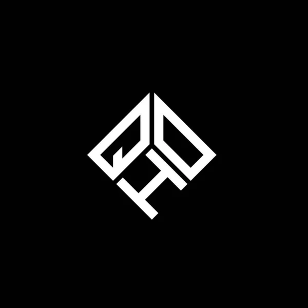 Logo Della Lettera Qho Sfondo Nero Qho Creativo Sigle Lettera — Vettoriale Stock
