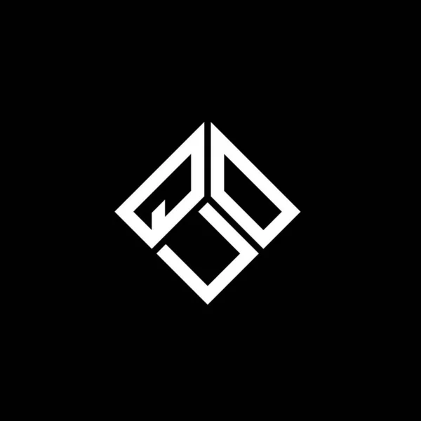 Diseño Del Logotipo Letra Quo Sobre Fondo Negro Quo Iniciales — Archivo Imágenes Vectoriales