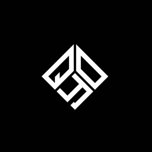 Desain Logo Huruf Qyo Pada Latar Belakang Hitam Qyo Kreatif - Stok Vektor