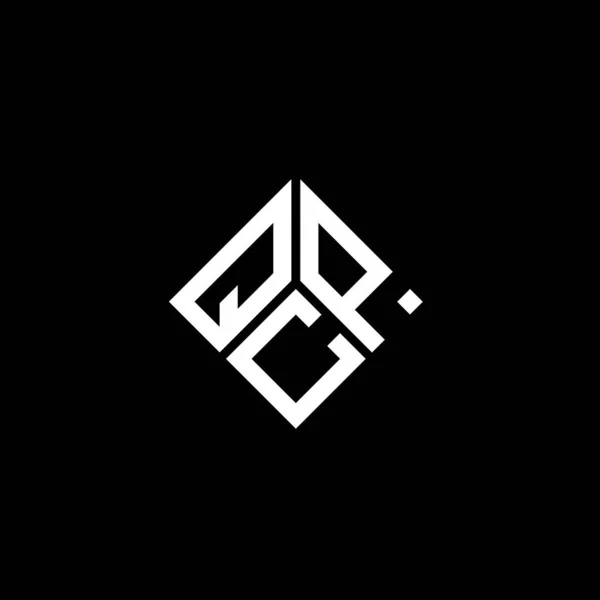 Design Logotipo Carta Qcp Fundo Preto Qcp Iniciais Criativas Conceito — Vetor de Stock