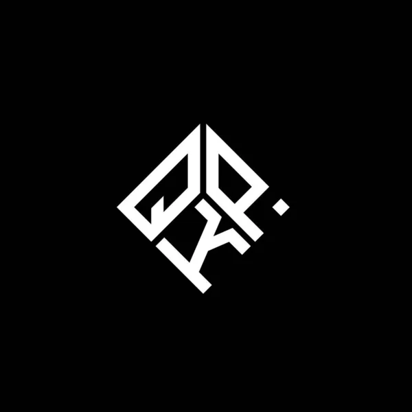 Diseño Del Logotipo Letra Qkp Sobre Fondo Negro Qkp Iniciales — Vector de stock
