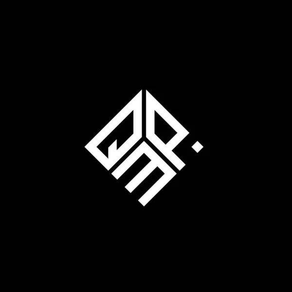 Diseño Del Logotipo Letra Qmp Sobre Fondo Negro Qmp Iniciales — Vector de stock