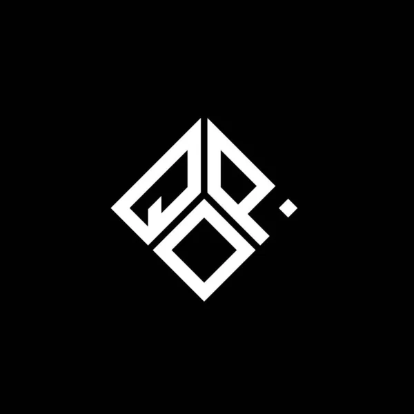 Diseño Del Logotipo Letra Qop Sobre Fondo Negro Qop Iniciales — Archivo Imágenes Vectoriales