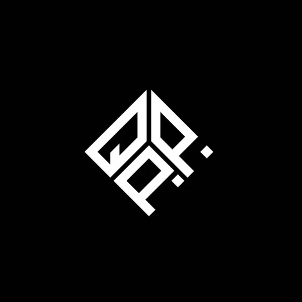 Diseño Del Logotipo Letra Qpp Sobre Fondo Negro Qpp Iniciales — Vector de stock