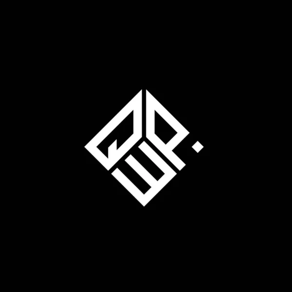 Qwp Harfi Logo Tasarımı Siyah Arkaplan Üzerine Qwp Yaratıcı Harflerin — Stok Vektör