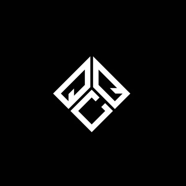 Diseño Del Logotipo Letra Qcq Sobre Fondo Negro Qcq Iniciales — Vector de stock